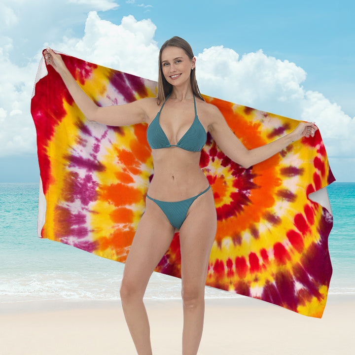 Beach towel with vibrant tropical plant motif Stornfield