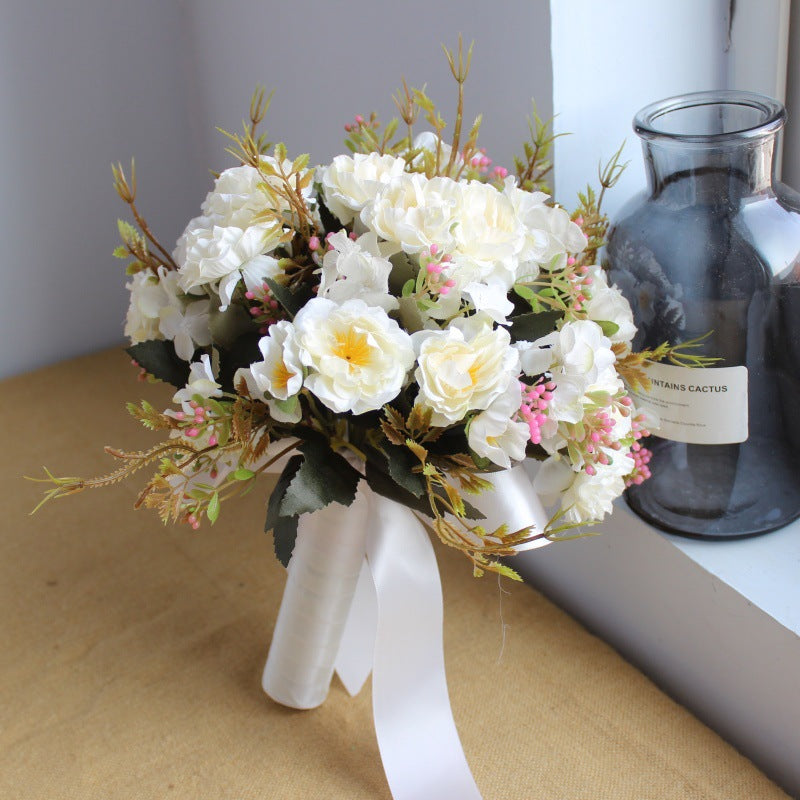 Lifelike Floral Bouquet with Silk Flowers