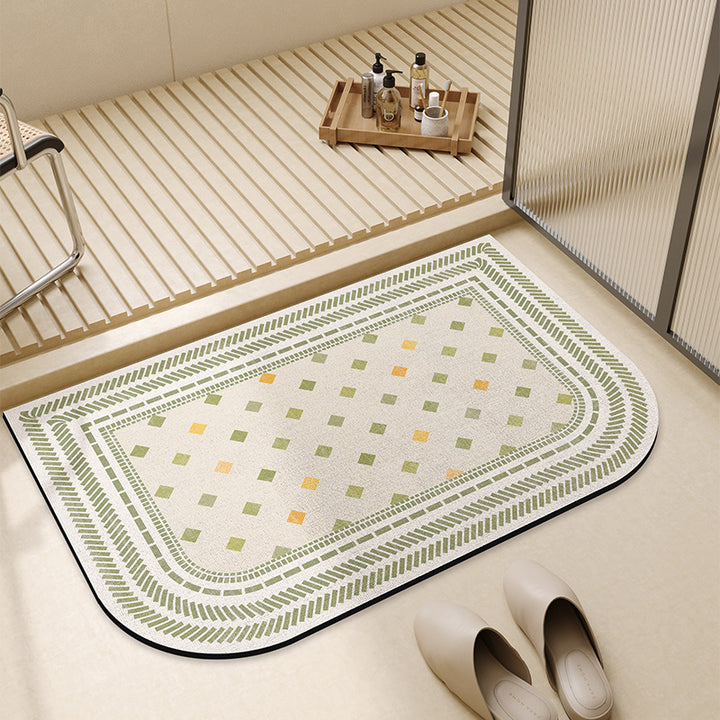 Vintage-Inspired Floral Printed Bath Mat