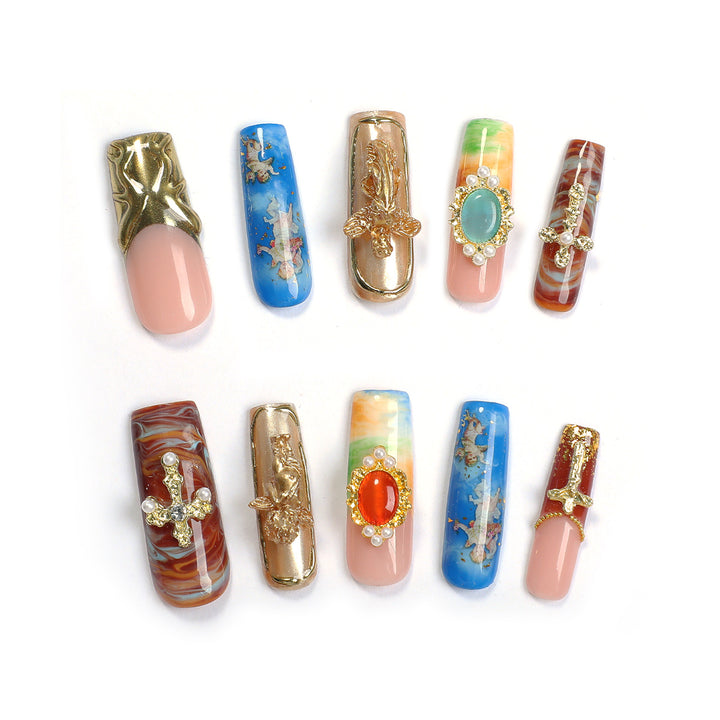 Creative nail art set with luxurious 3D decorations and elegant designs Stornfield