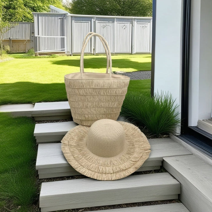 Beach basket with classic sun protection Stornfield