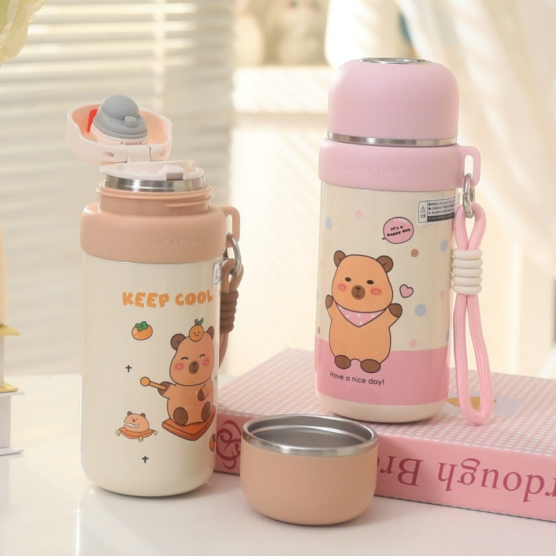 Women's Insulated Thermos Bottle with Fun Bear Design Stornfield