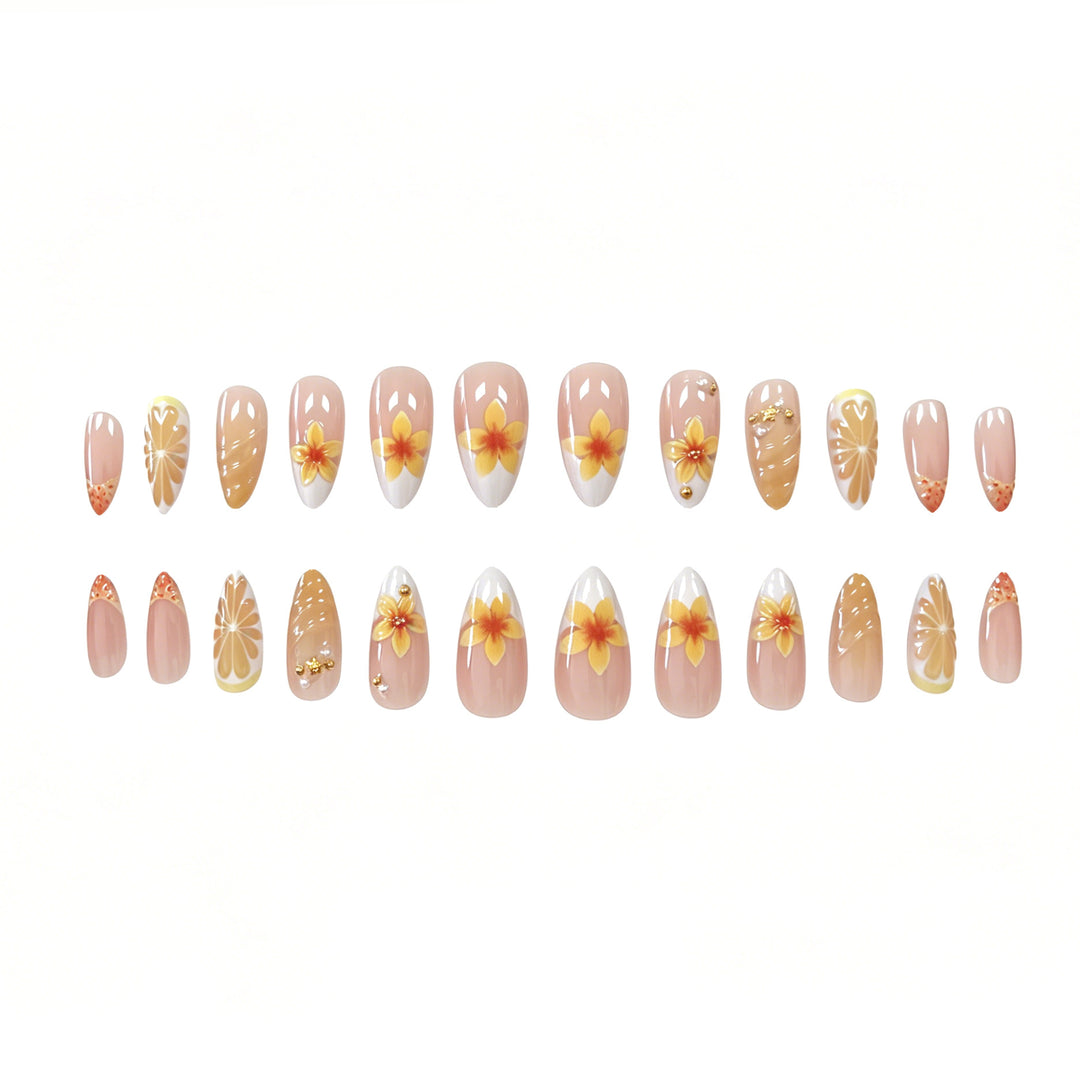 Tropical Floral Acrylic Nail Enhancements Stornfield