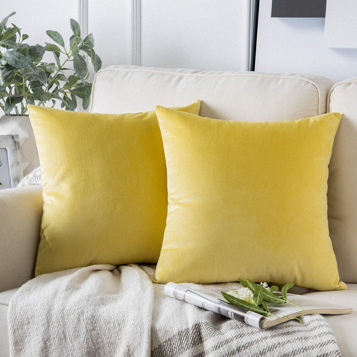 Plush Velvet Lumbar and Square Throw Pillow Covers