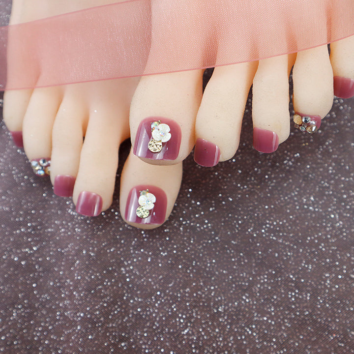Premium Floral Press-On Toenails Stornfield