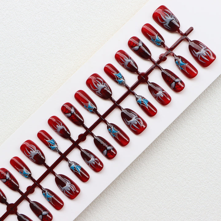 Thematic Spider-Man Inspired Press-On Nail Art Set Stornfield