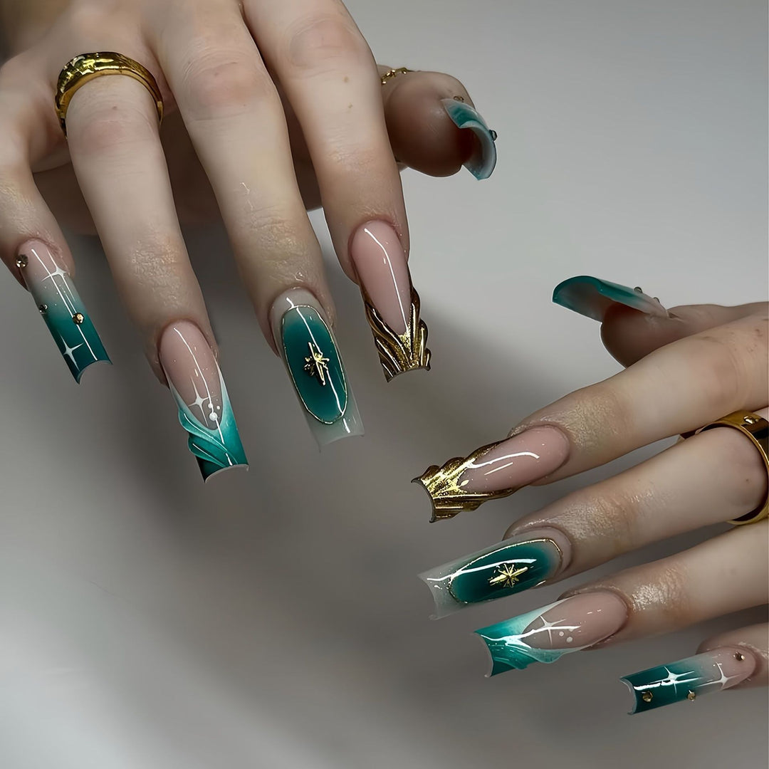 Floral Art Acrylic Nail Set Stornfield