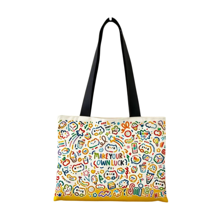 Trendy Illustrated Canvas Tote Bag