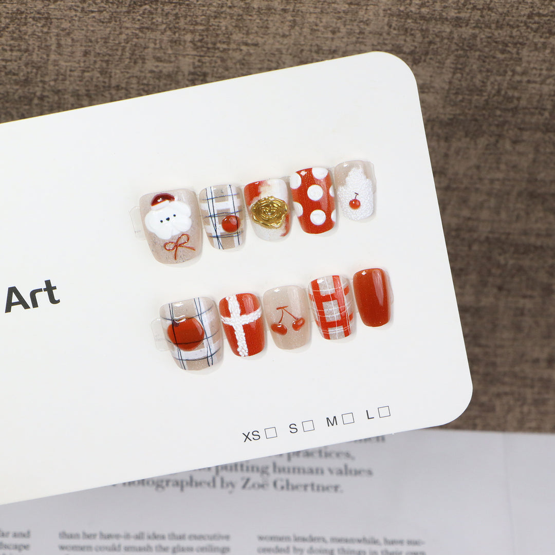 Festive-Themed Press-On Nail Art Set Stornfield