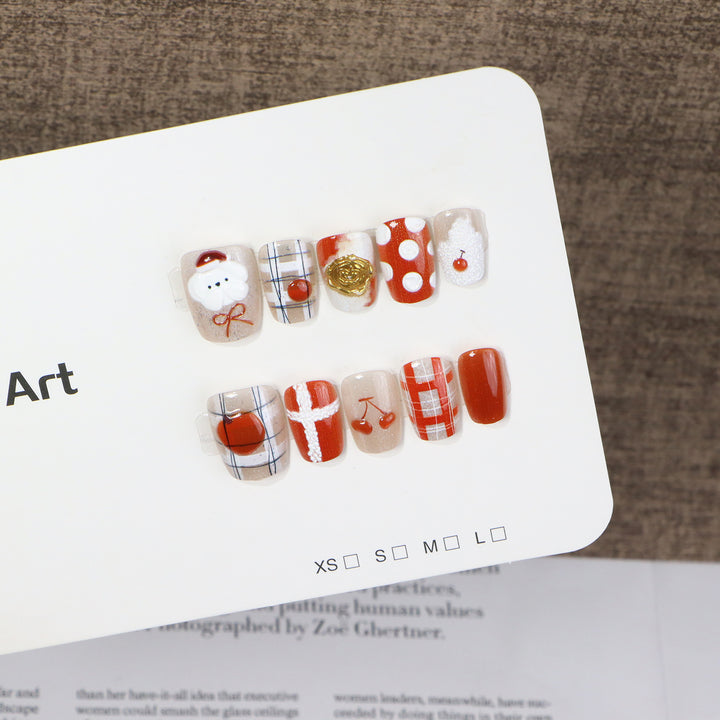 Festive-Themed Press-On Nail Art Set Stornfield