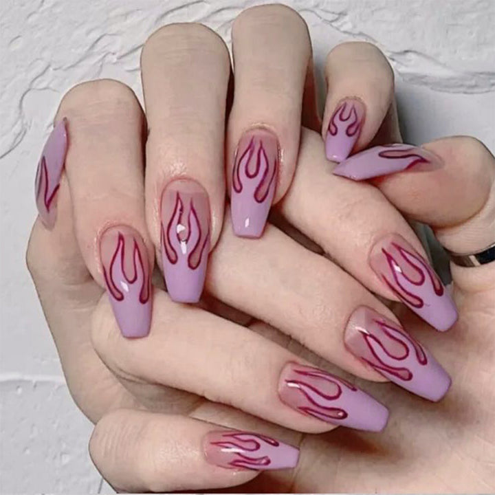 Flame design artificial nails Stornfield