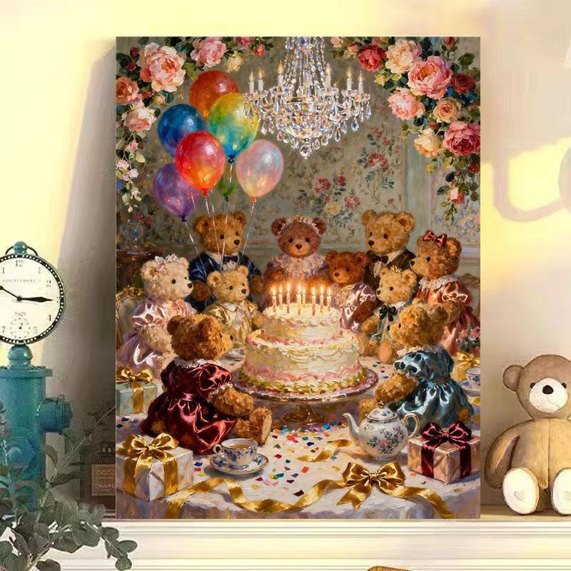 Whimsical Rabbit Scene Canvas Art Print Stornfield
