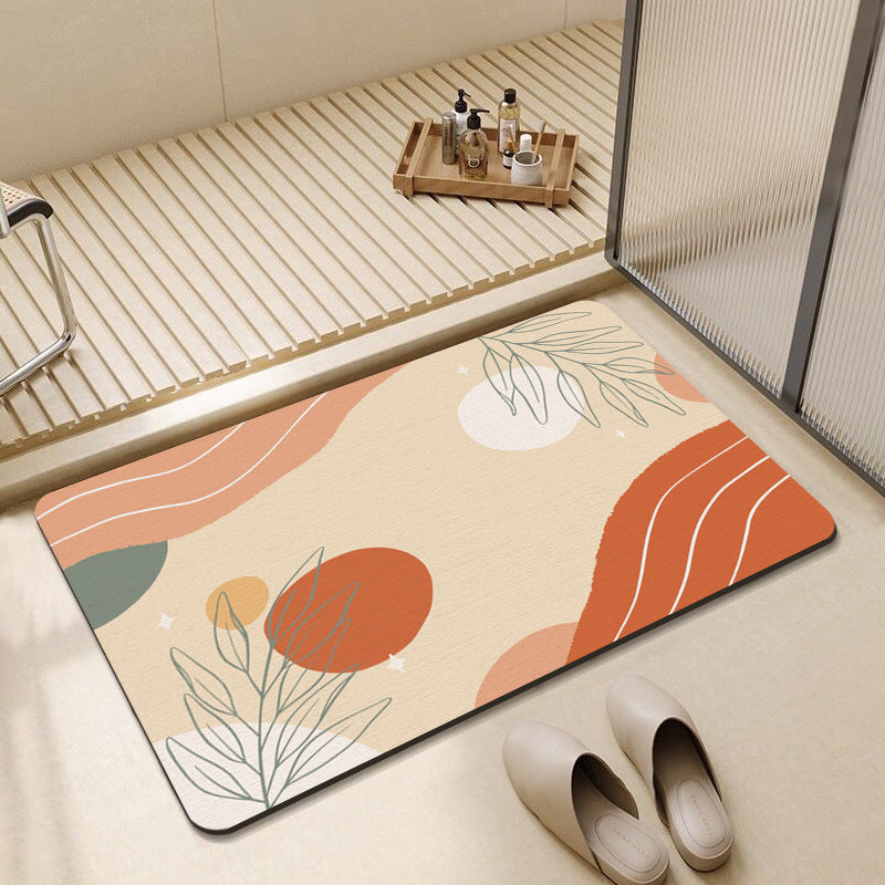 Abstract Floral Design Bath Mat Stornfield