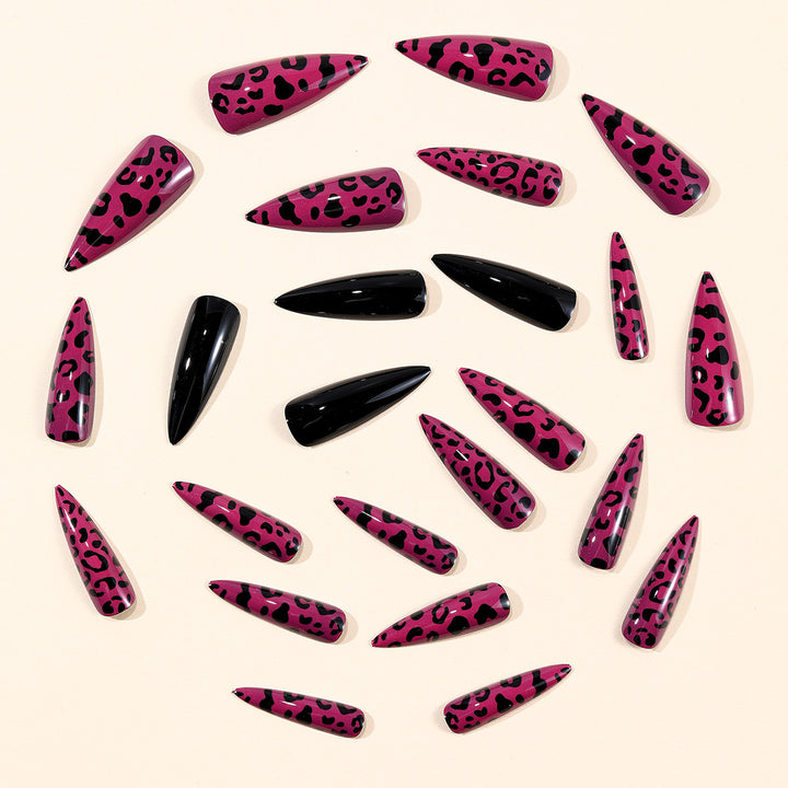 Fierce Leopard Print Stiletto Nail Extensions Stornfield