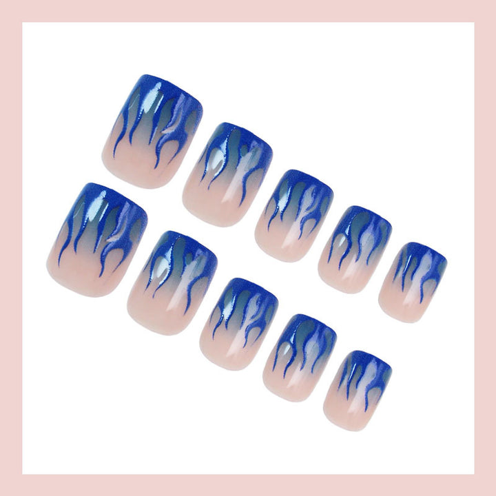 Nail set with creative flame designs Stornfield