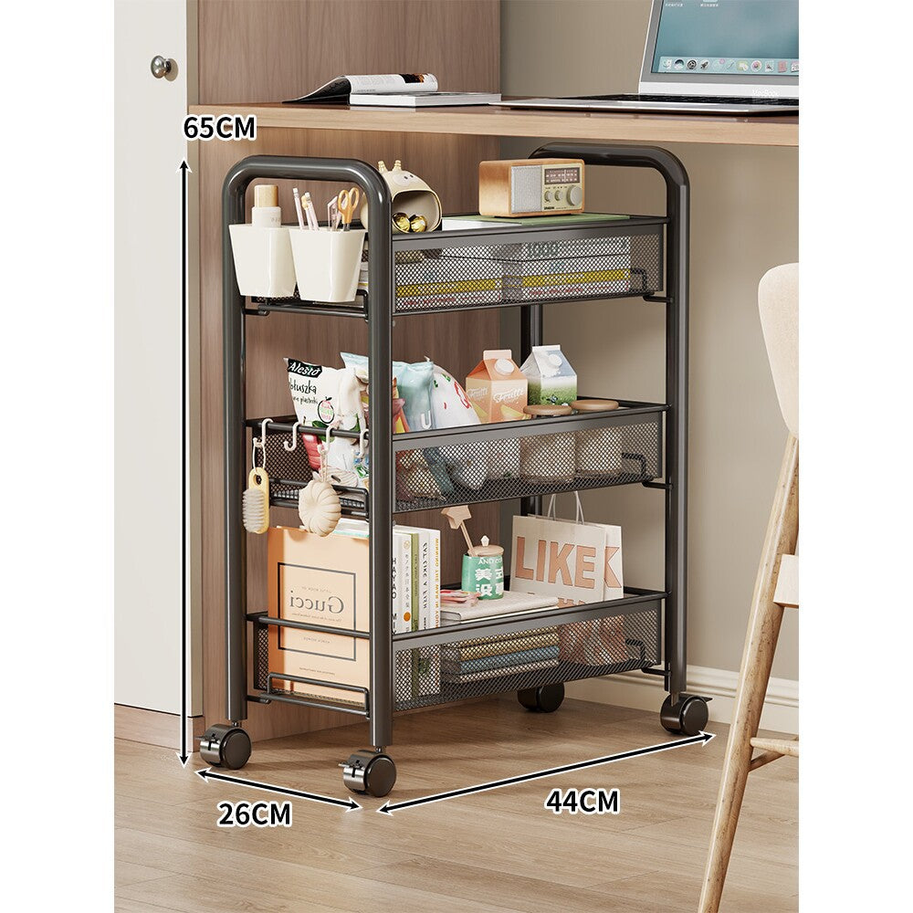 Multi-Tier Mesh Rolling Storage Cart