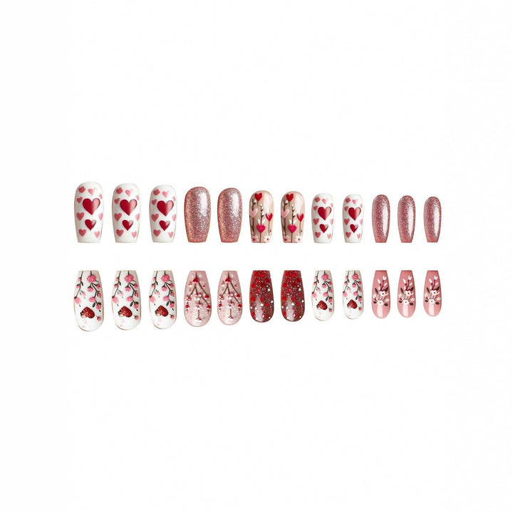 Heart-Themed Decorative Press-On Nail Art Stornfield