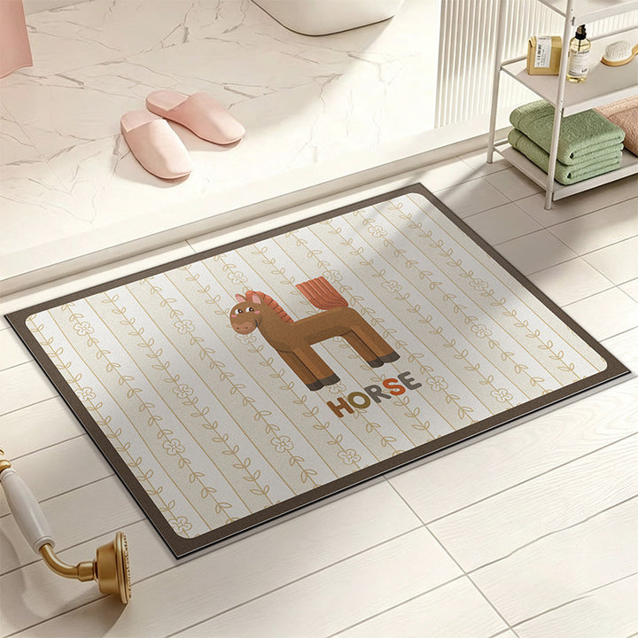 Playful Cartoon-Themed Bath Mat