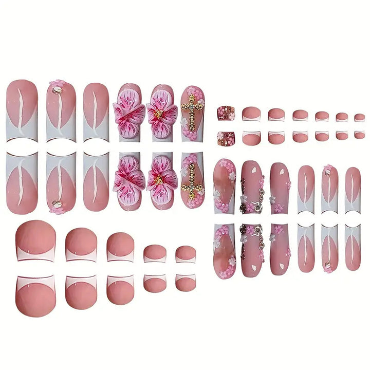 3D Floral Decorative Press-On Nails Set Stornfield