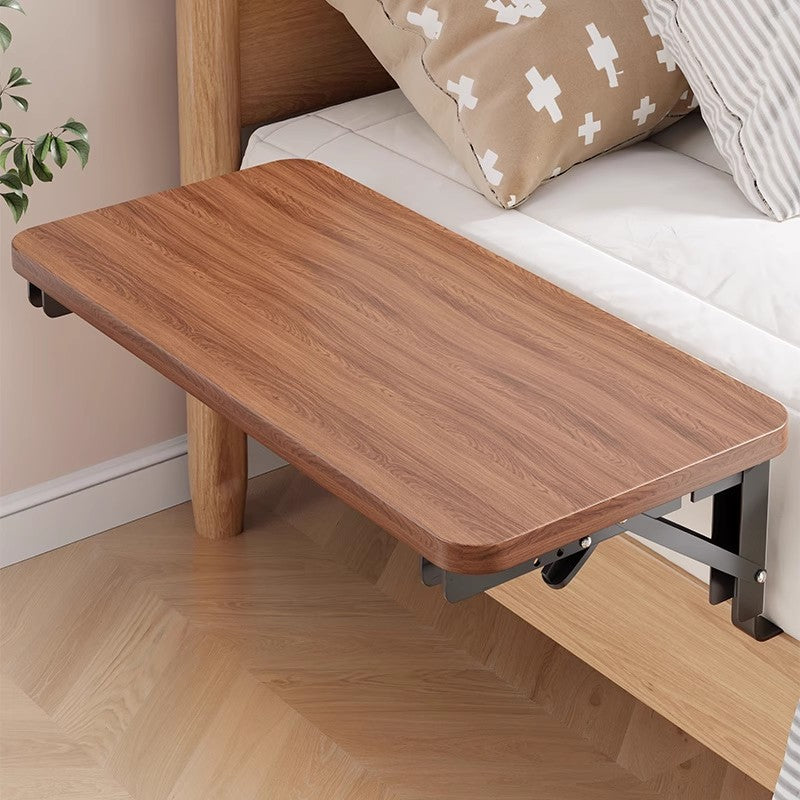 Foldable Bedside Mount Shelf Table with Space-Saving Retractable Bracket