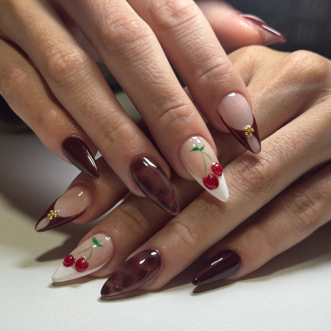 Artificial nail art with cherry blossom design Stornfield