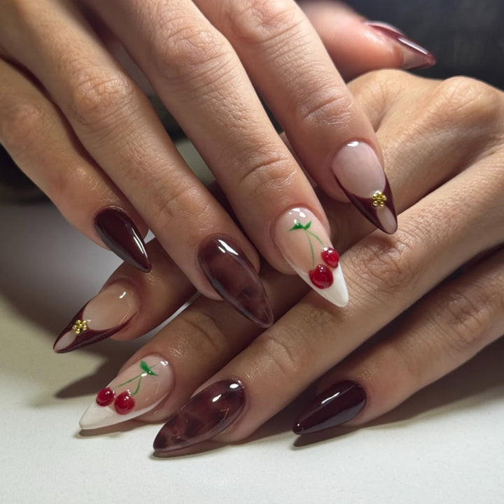 Artificial nail art with cherry blossom design Stornfield