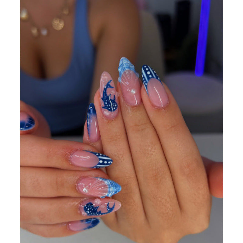 Ocean-Inspired Artistic Press-On Nails
