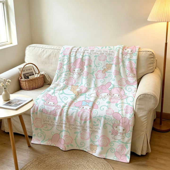 Soft Cartoon-Themed Fleece Throw Blanket