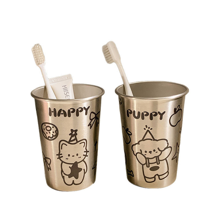 Stainless Steel Drinking Cup with Playful Dog Design Stornfield