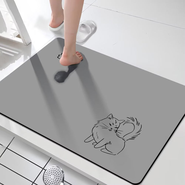 Cute Cat-Themed Non-Slip Bathroom Mat