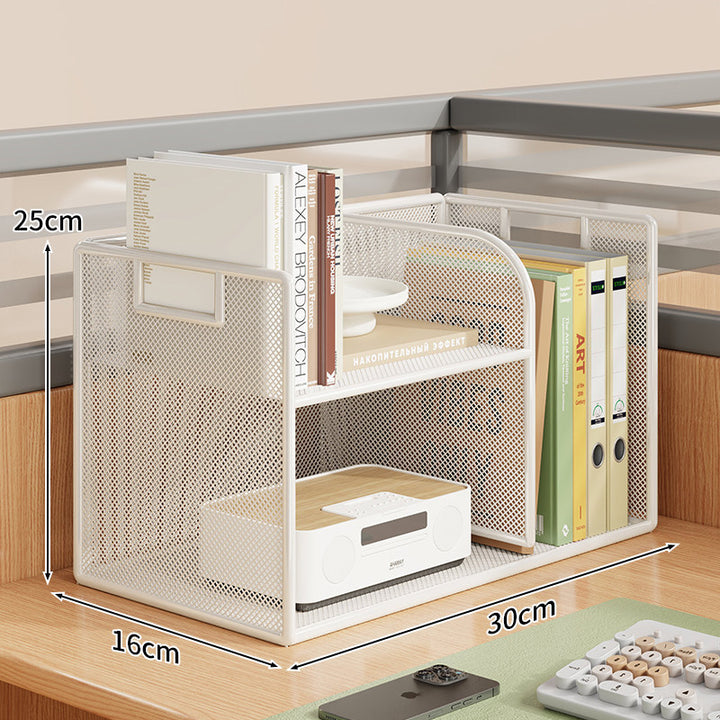Mesh Desktop Open-Shelf Organizer with Integrated Handles and Dividers