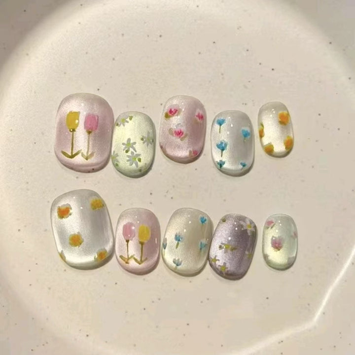 Floral Design Press-On Nails Stornfield