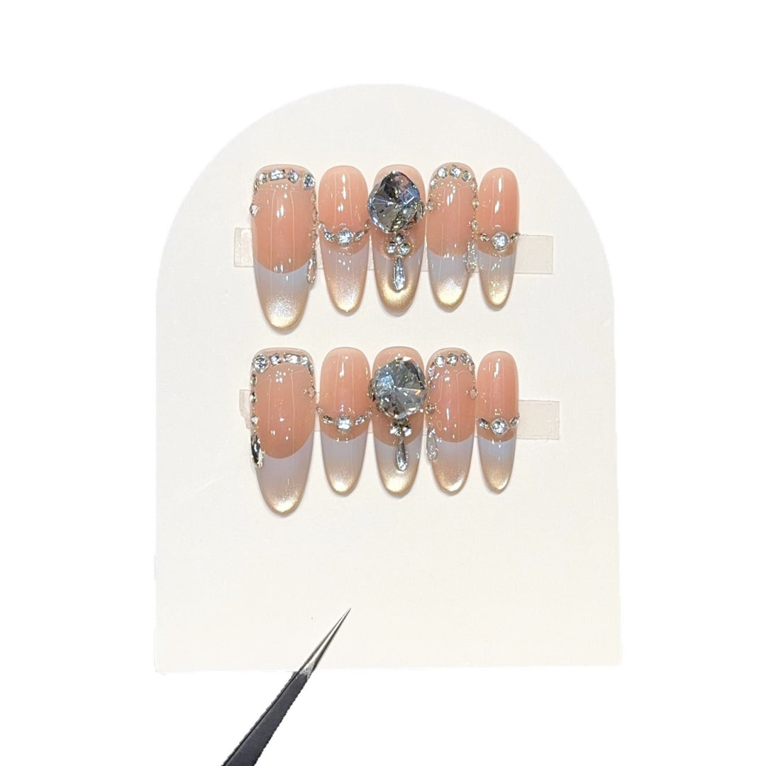 Artificial nails with elegant rhinestone accents Stornfield