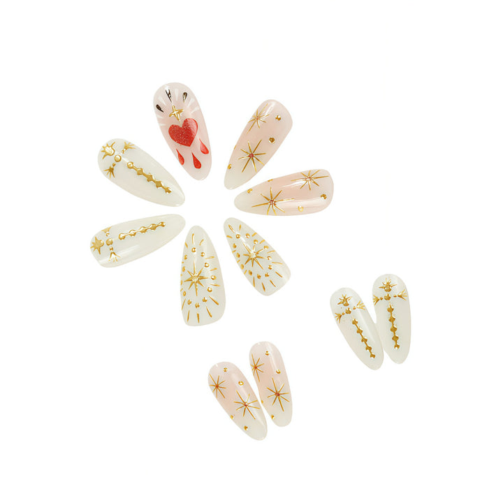 Nail art with glitter and heart decoration Stornfield