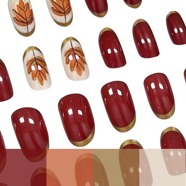 Decorative Autumn-Themed Nail Art Enhancements Stornfield