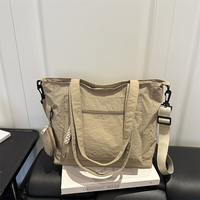 Versatile Canvas Tote Bag with Zipper Pockets