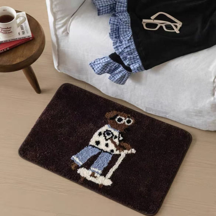 Plush Cartoon Scooting Bear Anti-Slip Bath Mat