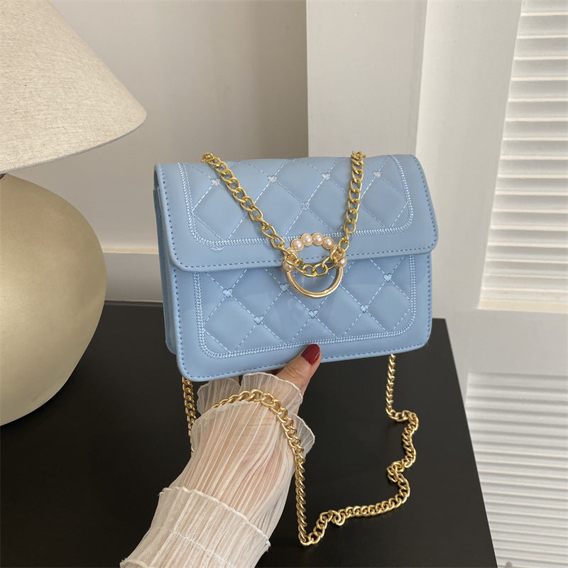 Elegant Quilted Chain-Detail Handbag