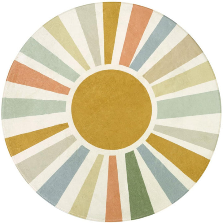 Playful Round Pool-Themed Rug