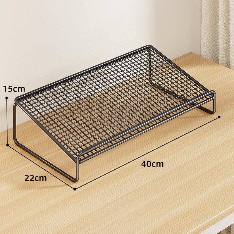 Under-Shelf Two-Level Shoe Rack Organizer with Elevated Mesh Top and Low-Profile Storage Base