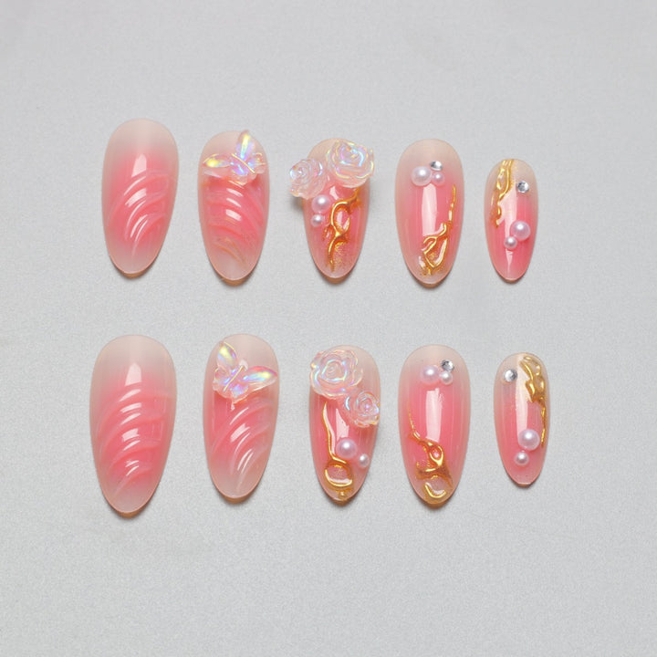 Artistic Floral Nail Extensions Stornfield