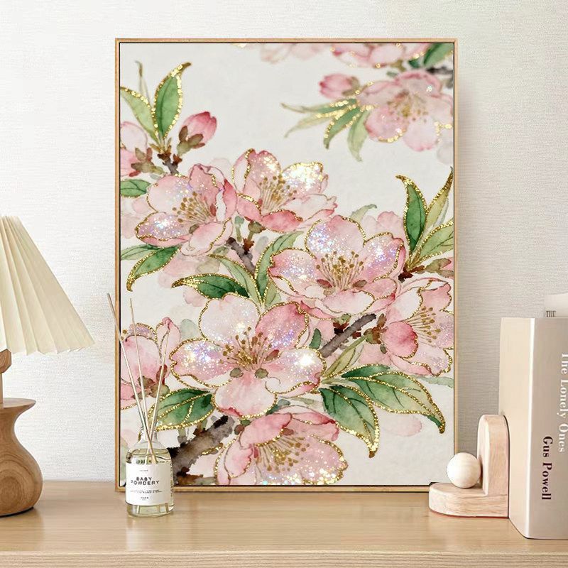 Floral Glitter Art Canvas Print Stornfield
