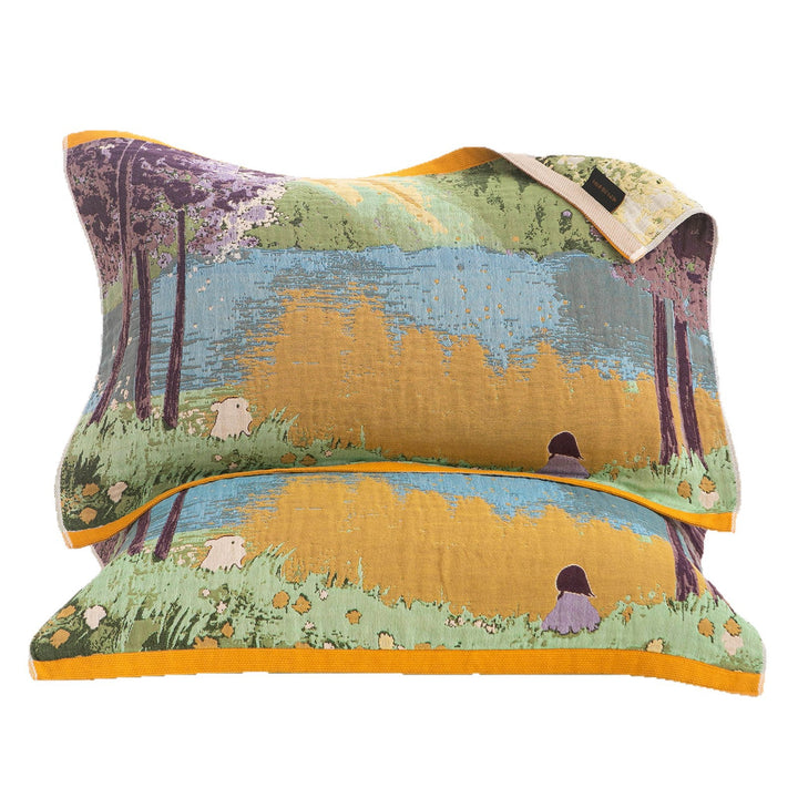 Ladies cushion cover with artistic landscape motif Stornfield