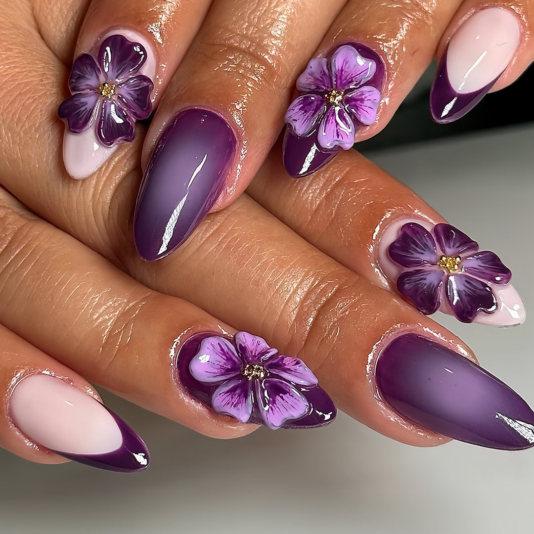 Floral 3D Press-On Nail Extensions Stornfield