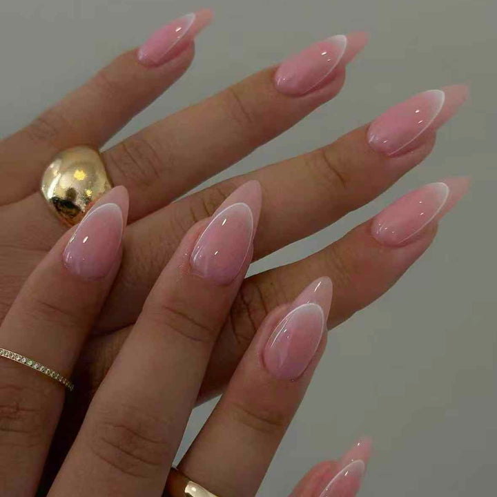 Luxurious artificial nail set with elegant French design Stornfield