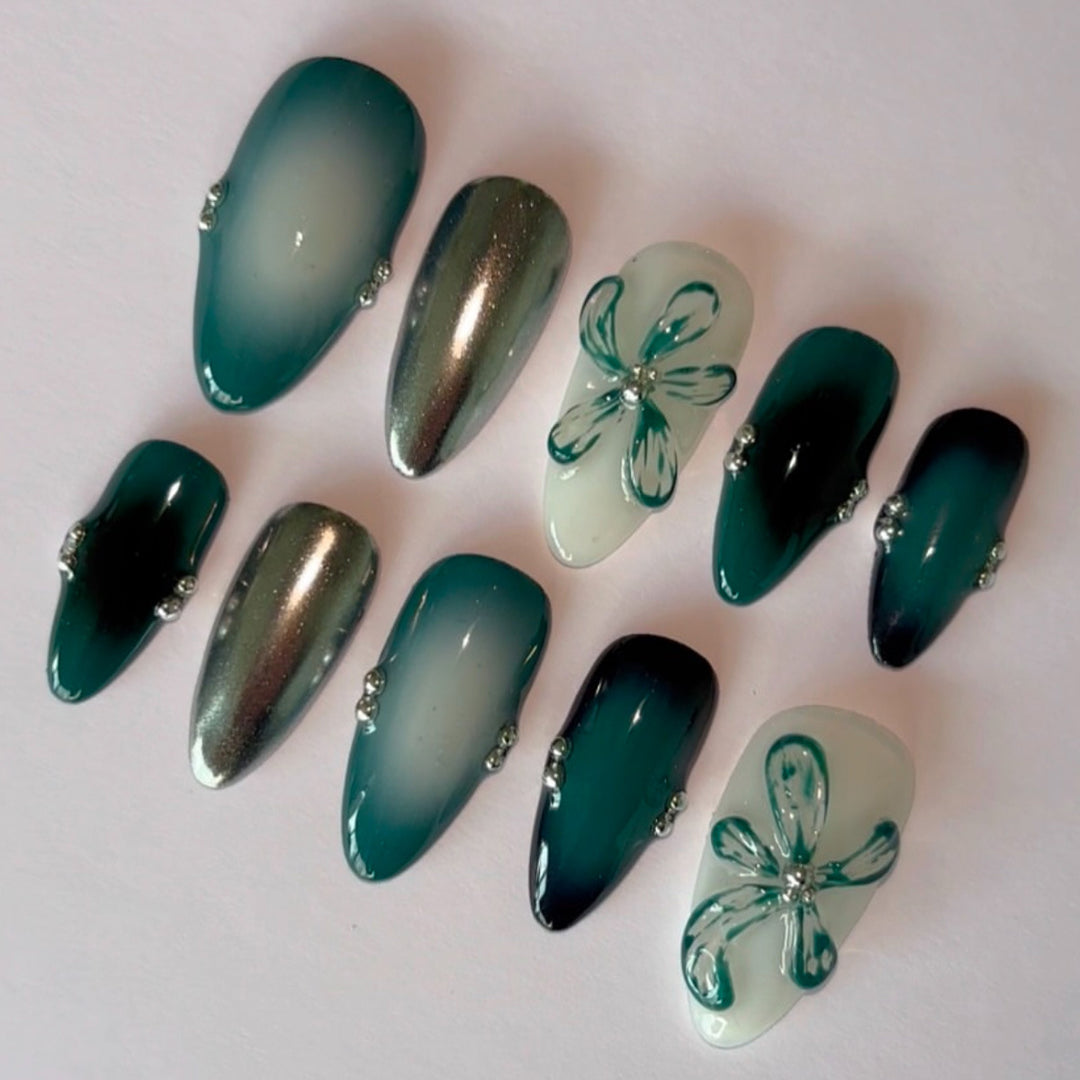 Premium Artistic Press-On Nail Set Stornfield