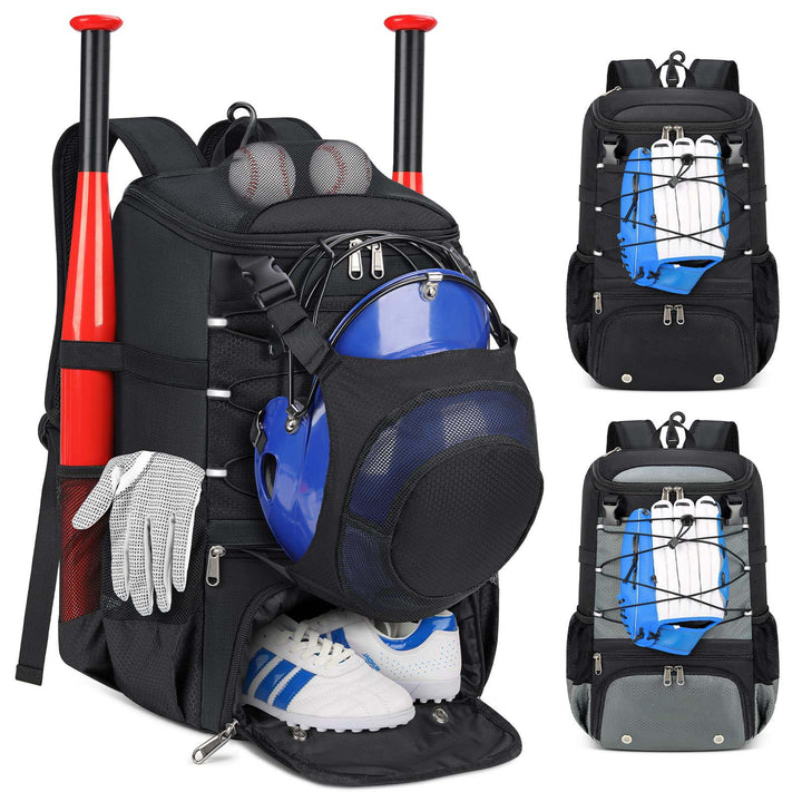 Unisex sporty baseball backpack with special compartments for equipment Stornfield