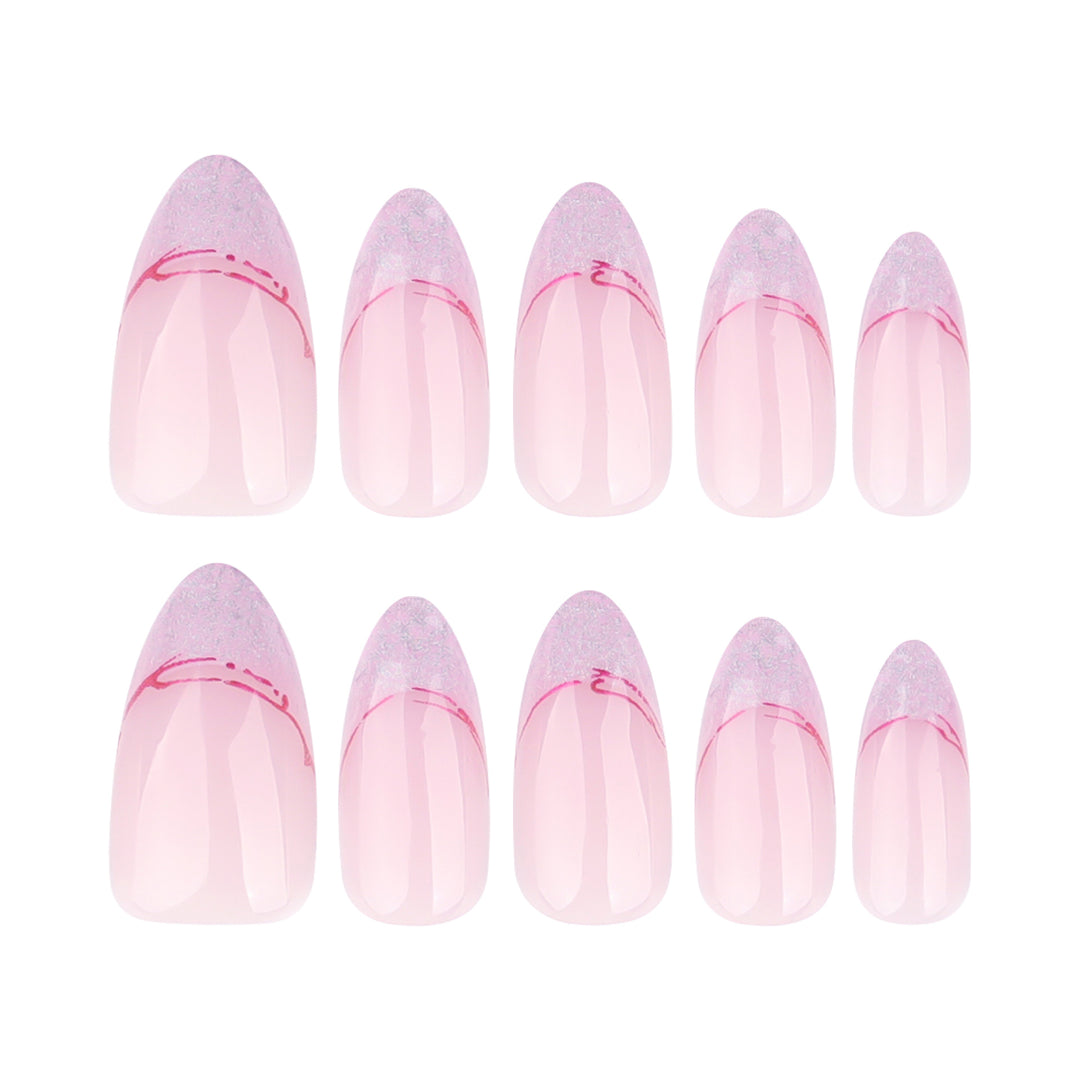 Artful Stiletto Nails with Glitter and Ombre Design Stornfield