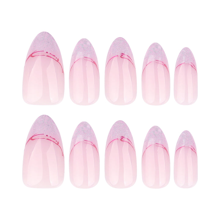 Artful Stiletto Nails with Glitter and Ombre Design Stornfield
