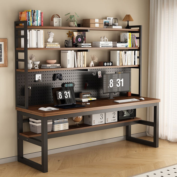 Multifunctional workspace with shelf Stornfield
